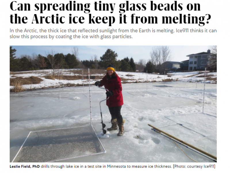 Leslie Field, PhD, founded Ice911 to fight global warming via innovation
